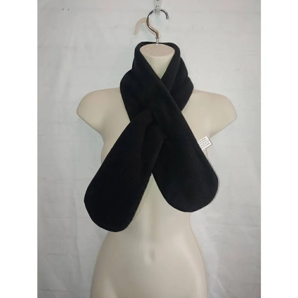 Lot Of 2 Unisex Men's Women's Fleece Solid Grey & Black Scarves